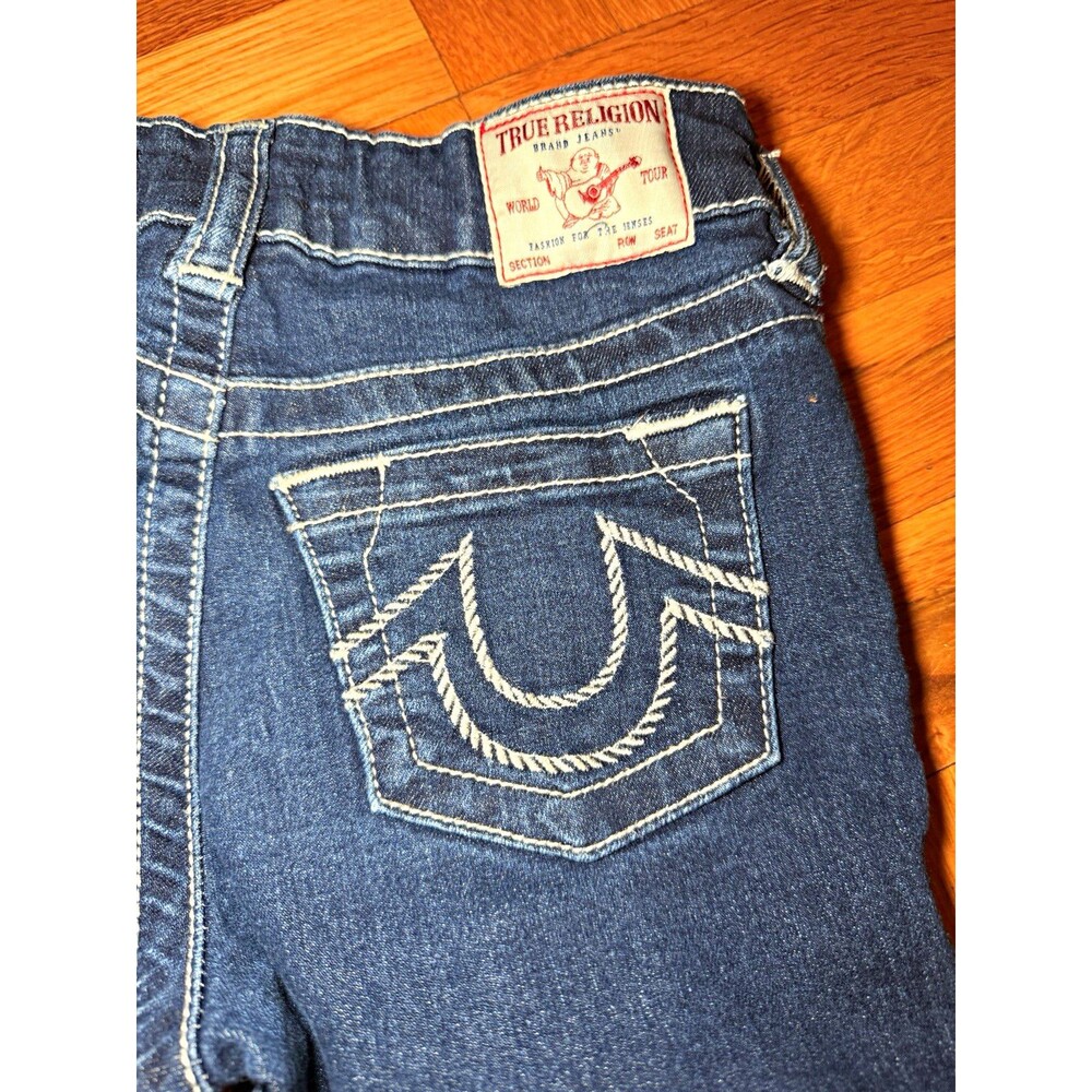 True Religion Boys Rocco Relaxed Skinny Jeans Dark Wash Size 6 Horseshoe Denim